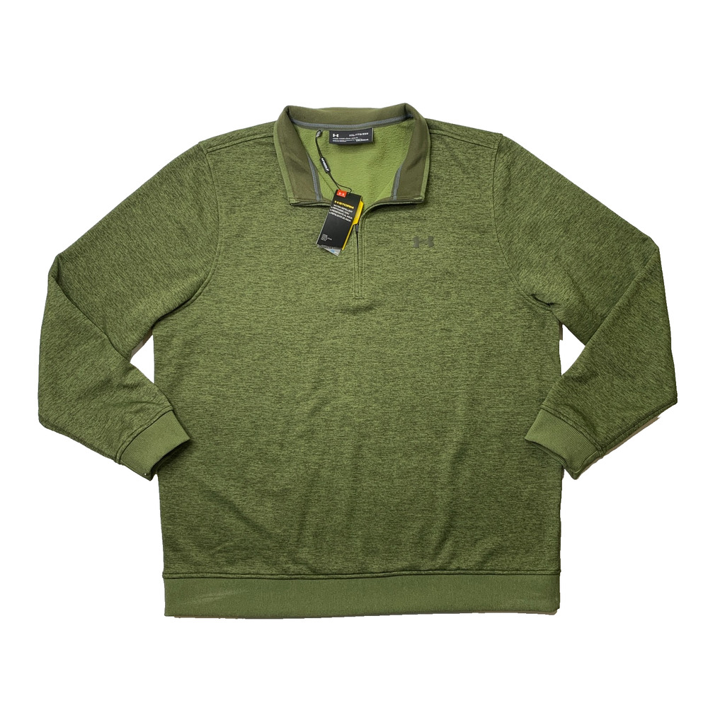 Under Armour Sweatshirt Mens 2XL Moss Storm 1/4 Zip Sweater Fleece ColdGear Golf